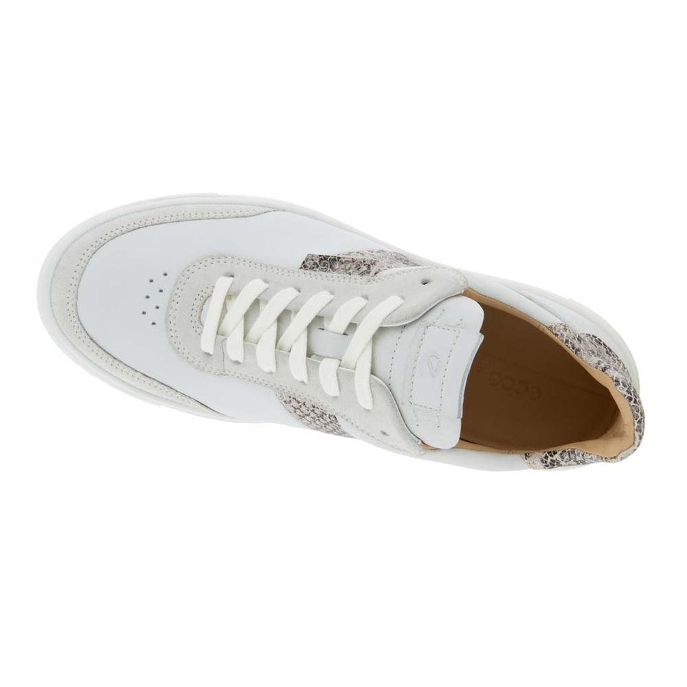 Women's Ecco Street Tray Street Sneakers Grey White | SG 262AHK